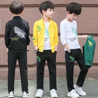 Nhà ga châu Âu là bộ quần áo thể thao cho bé trai mùa xuân và mùa thu mới toanh trong bộ quần áo bé trai ngoại cỡ đẹp trai phiên bản Hàn Quốc - Khác quần áo be gái 10 tuổi
