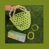 Зеленая акриловая сумка с бусинами, набор материалов, барсетка, сода, DIY