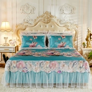 Mùa hè ren giường phong cách mùa hè mat 1,5m loại bìa giường in băng lụa ghế ba mảnh đặt 1,8 m điều hòa ghế mềm - Váy Petti