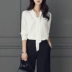 Cung dài tay áo chiffon nữ 2018 mùa xuân và mùa hè mới Hàn Quốc phiên bản của áo sơ mi đáy lỏng chuyên nghiệp mặc áo sơ mi trắng Áo sơ mi dài tay