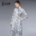 Xuân 2019 váy mới của phụ nữ khí chất mùa thu in voan dài tay nữ Đầm dài - Sản phẩm HOT Sản phẩm HOT