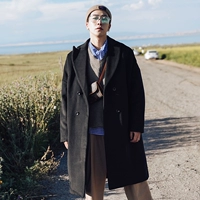 Áo khoác len nam đẹp trai Hàn Quốc 2018 phiên bản mới của Hàn Quốc áo khoác rộng cộng với áo khoác cotton dày ấm áp áo gió nam
