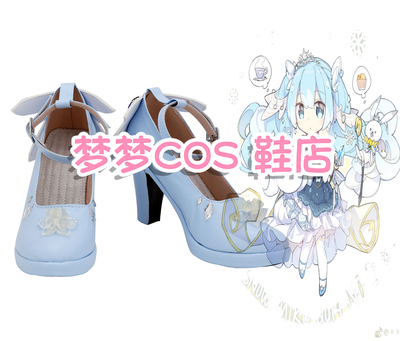 taobao agent 4552 Hatsune Miku 2019 Ice and Snow Hatsune V Home Miku Princess COSPLAY Shoes COSPLAY Shoes to Custom