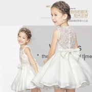 Váy trẻ em mùa hè ăn mặc công chúa váy cô gái ăn mặc fluffy hoa cô gái ăn mặc cô gái sinh nhật váy cưới màu trắng