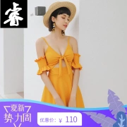 Đồ bơi Hàn Quốc áo tắm một mảnh gợi cảm của phụ nữ áo tắm bikini một từ bikini mới tắm nước nóng mùa xuân - Bộ đồ bơi One Piece