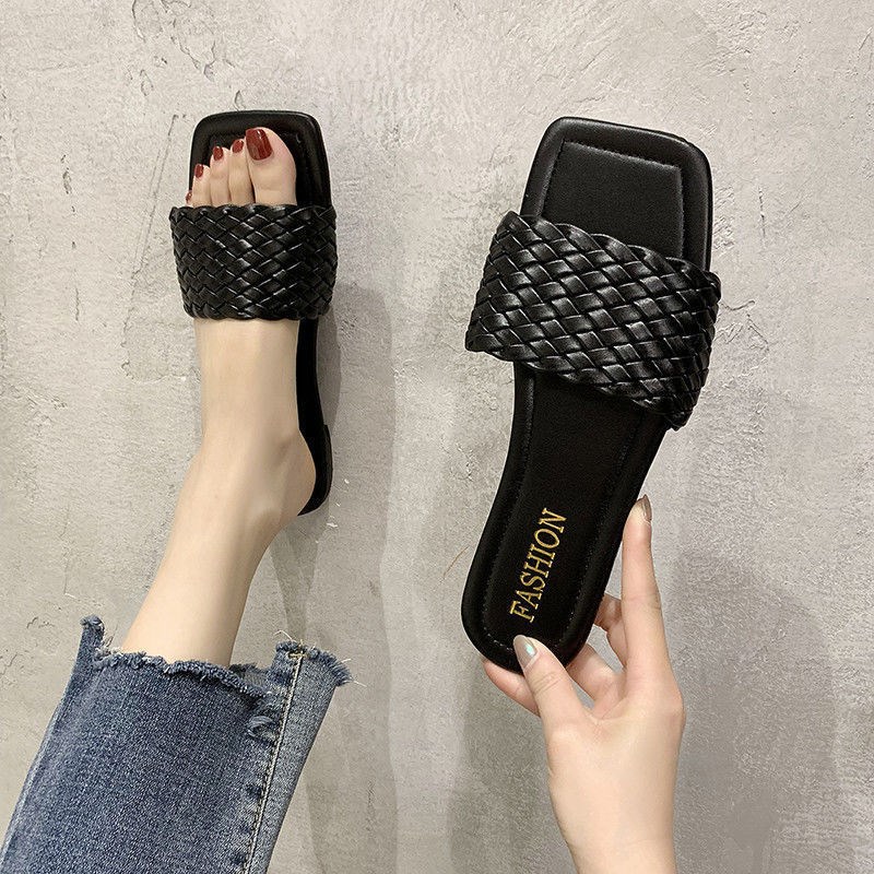 Black [1Cm]Thick heel Sandals female 2021 summer new pattern Internet celebrity Versatile Fairy wind fashion rhinestone Word for word Rome Women's Shoes tide