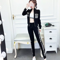 Осенний модный спортивный лонгслив, штаны, комплект, коллекция 2021, популярно в интернете