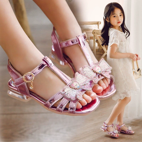 Детская обувь, летние сандалии для принцессы, коллекция 2021, в корейском стиле, подходит для подростков, мягкая подошва