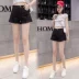 Unedged một từ quần short denim nữ mùa hè 2018 new loose cao eo sinh viên Hàn Quốc hoang dã chic chân rộng quần nóng Quần jean