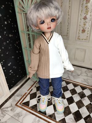 taobao agent {Spot} BJD baby clothing 1/6 6 points baby clothes single products combat color sweater