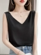 Черный [широкий двойной v -neck]