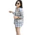 2018 mùa xuân và mùa thu mới chất liệu linen nhỏ phù hợp với phụ nữ kẻ sọc áo mỏng Hàn Quốc phiên bản của phần dài là mỏng cotton và linen phù hợp với Business Suit