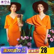 8099 cho thuê phụ nữ mang thai ảnh quần áo mới studio chụp ảnh ảnh nghệ thuật chủ đề phụ nữ mang thai ảnh đan váy