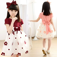 Летняя одежда, платье, детская летняя юбка, наряд маленькой принцессы с бантиком, коллекция 2021, в западном стиле