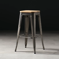 Железный оригинальный цветовой рисунок+светлая деревянная доска (сидя высокой 76 см)