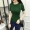 2018 mùa xuân và mùa hè phụ nữ mới của Hàn Quốc phiên bản của vòng cổ màu rắn hoang dã tự trồng giảm béo đan áo sơ mi ngắn tay mẫu áo len nữ đẹp 2021