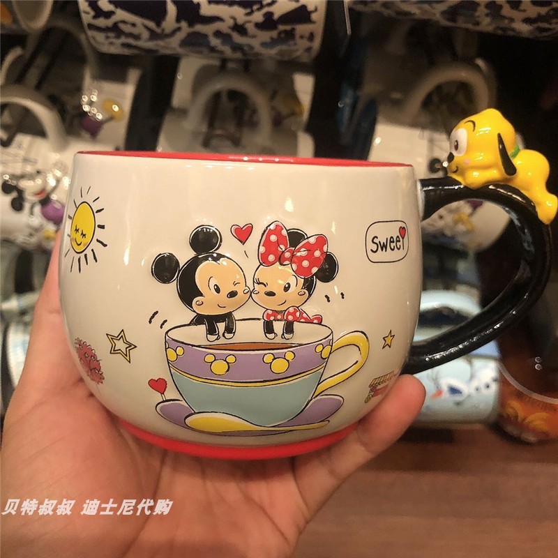 Mickey Minnie & 511MlShanghai Disney Purchasing agent Mickey Minnie Aisha Vigny Donald Duck Steve lovers ceramics Mug Water cup