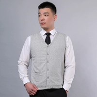 100% lụa lụa chần vest vest người đàn ông trung niên làm bằng tay dày lót bông ấm đệm bông phù hợp với mùa thu và mùa đông áo thun cotton nam