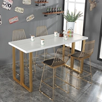 Стол стола на столах домохозяйства мрамор склоняется с высоким содержанием стола Стол Кавальный чай для молока Кофейня с твердым древесиной Железное столовое стол и стул