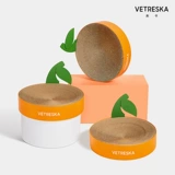 Неизвестный оранжевый круглый чаша в форме кота с захватывающим гофрированным кошачьим кошачьим кошачьим кошачьим гнездо