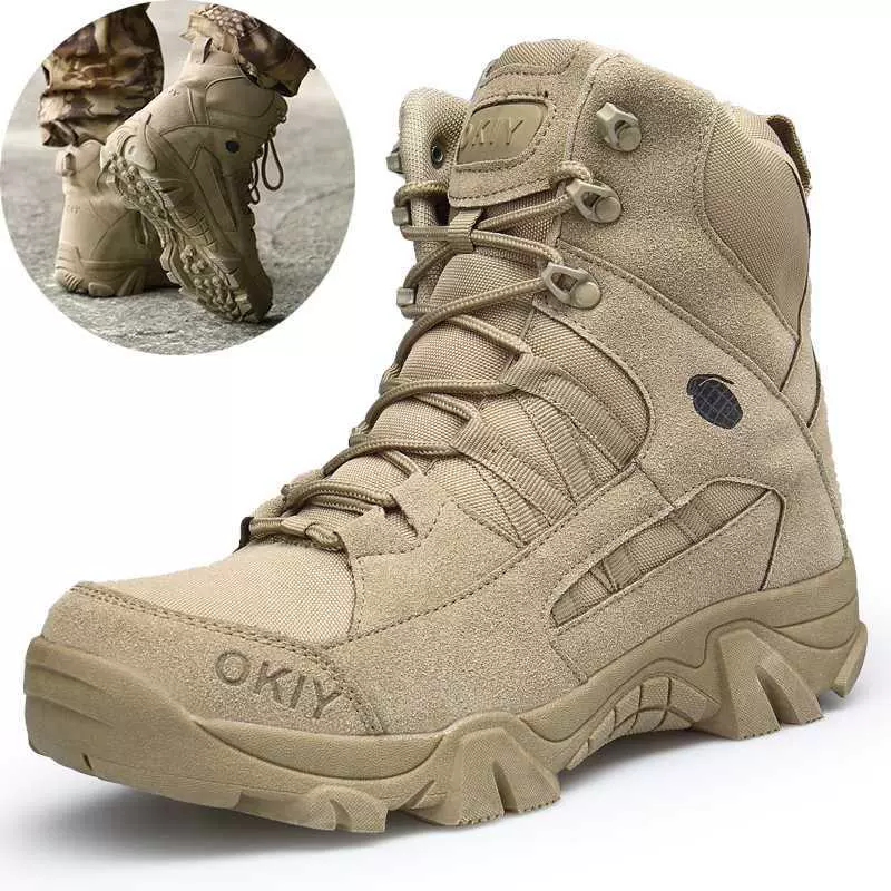 Khởi động của lực lượng đặc biệt của nam giới chiến thuật ủng quân đội của nam giới ngoài trời không thấm nước giày đi bộ đường dài không trơn trượt cao trên sa mạc Giày Martin giày nam - Giày ống