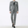 Hàn Quốc mua bộ vest nam Houndstooth Gió Anh hàng ngày giản dị Hàn Quốc Slim kẻ sọc mùa xuân và mùa thu - Suit phù hợp áo vest nam hàng hiệu