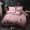 Bộ đồ giường cotton cotton bốn mảnh kiểu công chúa ren hoa sen ren châu Âu màu đơn giản - Bộ đồ giường bốn mảnh
