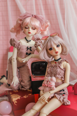 taobao agent [Yuyu sauce] BJD/SD/MSD baby clothes red plaid set *cool summer vacation *