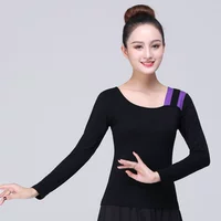 Топ одинарный черный + фиолетовые с длинными рукавами