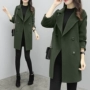 Áo chống mùa thu đông 2018 phiên bản Hàn Quốc mới của áo khoác len nữ dài coat áo khoác dày hơn buông lỏng măng tô nữ