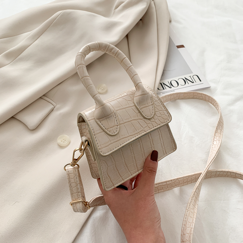 WhiteMini Lipstick Small bag female 2020 popular new pattern summer Versatile Superfire Inclined shoulder bag fashion One shoulder Small square bag