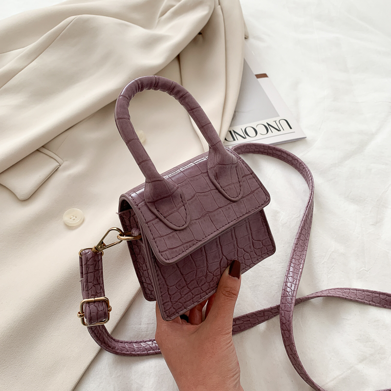 VioletMini Lipstick Small bag female 2020 popular new pattern summer Versatile Superfire Inclined shoulder bag fashion One shoulder Small square bag