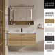 lavabo bán âm Tủ phòng tắm tối giản hiện đại của Bắc Âu Tủ gỗ rắn tủ treo Tủ phòng tắm Nội các Tủ Gương Rửa mặt bồn rửa lavabo