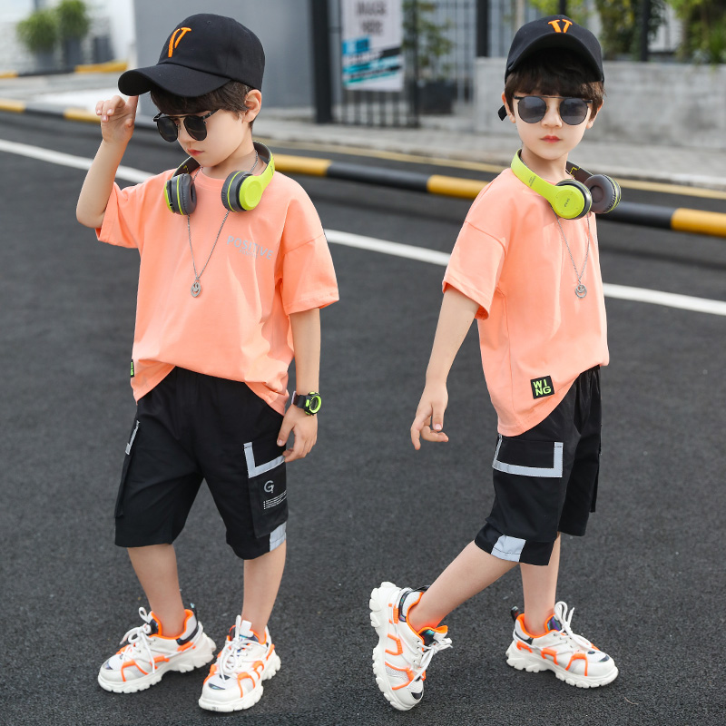 童装男童短袖套装夏装2020新款中大儿童两件套帅洋气休闲韩版潮衣