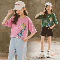 Летняя длинная футболка, лонгслив, бюстгальтер-топ, средней длины, коллекция 2021, в корейском стиле, подходит для подростков, в западном стиле