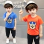 2-8 tuổi cậu bé mùa hè mới ngắn tay T-Shirt hai mảnh phù hợp với bé 7 mùa hè 6 cotton giản dị 5 quần áo 4 quần legging bé gái