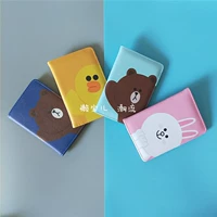 Dòng gấu nâu thỏ phim hoạt hình da hộ chiếu clip gói thẻ purse bảo vệ tài liệu bìa du lịch ở nước ngoài lưu trữ thư mục bao hộ chiếu cao cấp