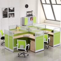 Nội thất văn phòng đơn giản và hiện đại 4 người kết hợp bàn ghế nhân viên 6 người phân vùng màn hình văn phòng nhân viên bàn - Nội thất văn phòng bàn làm việc chân sắt giá rẻ
