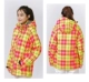 Красная и желтая клетчатая лыжная куртка 134-3