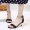Dép nữ mùa hè 2019 mới giày cao gót cổ tích nhỏ có họa tiết mèo và chuỗi rhinestone với khóa mai màu be - Sandal