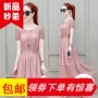 Đầm ren dài nữ 2019 hè phổ biến khí chất mới eo eo thon một chiếc váy chữ - Váy eo cao váy rúm eo	
