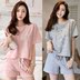 Mùa hè đồ ngủ của phụ nữ ngắn tay quần short hai mảnh Hàn Quốc tươi và ngọt ngào dễ thương sinh viên mùa hè của phụ nữ dịch vụ nhà phù hợp với Bộ Pajama