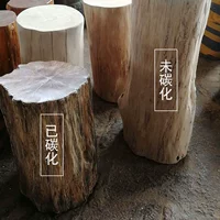 Камфора Карбонизированный деревянный табурет с твердым деревянным пирсом Оригинальный деревянный куча базовый журнальный столик чайный столик с табуреткой