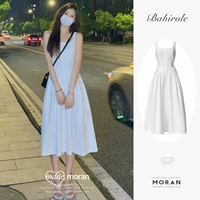 Приталенный расширенный белый корсет, длинная юбка, летний топ с чашечками, платье без рукавов, изысканный стиль