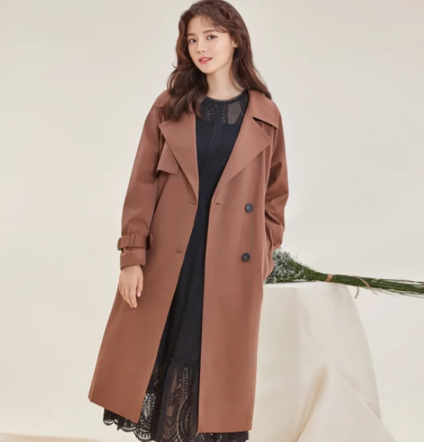 Bây giờ giảm giá Hàn Quốc mua ROEM19 mùa thu nữ phiên bản áo khoác gió Hàn Quốc poster áo khoác RMJT94901A - Trench Coat