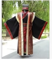 Trang phục nam cao cấp màu đen mới Hanfu bên ngoài váy thẳng quần áo sâu Tang phù hợp với trang phục cosplay cổ - Trang phục dân tộc áo nam