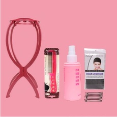 Шапочка для парика 假发护理五件套餐护理液套装防毛躁钢梳支架发网柔顺配件工具卡子