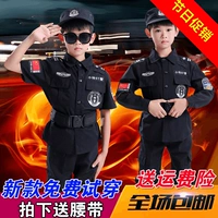 Trai Dòng Commando Set Đen Trẻ Em Đặc Biệt Quần Áo Cảnh Sát Thiết Bị Ngắn Tay Cảnh Sát Cảnh Sát Giao Thông Nhỏ Trang Phục quần áo bé trai 1 tuổi