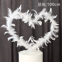 Длинные проволочные перья 1 метр белый 10