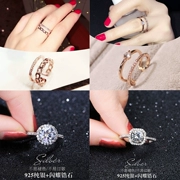 Cặp vợ chồng đơn giản và đa năng mở nhẫn Nhật Bản và Hàn Quốc thổi vào nữ nhẫn nữ trang sức thời trang nữ cường điệu nhẫn ngón trỏ